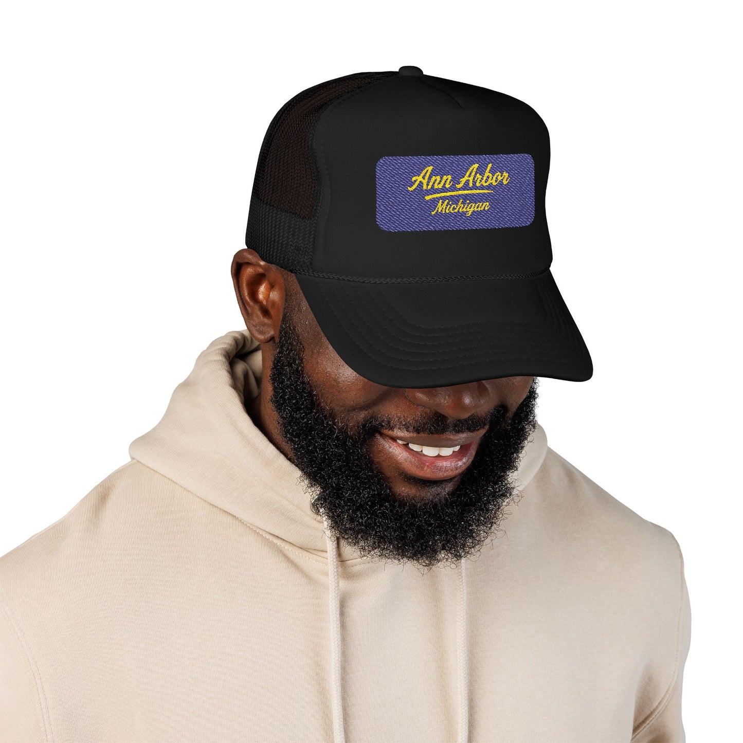 Ann Arbor, Michigan Embroidered Foam Trucker Hat