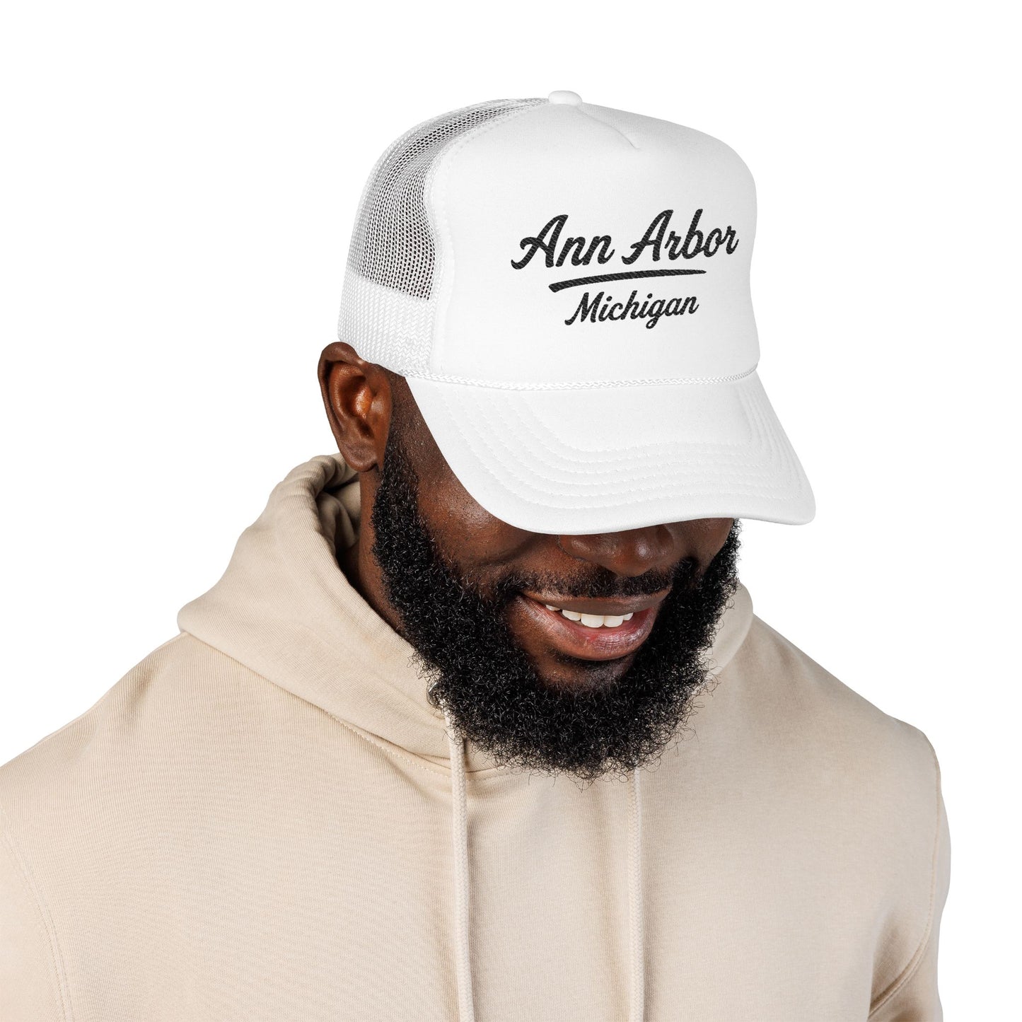 Ann Arbor, Michigan Embroidered Foam Trucker Hat