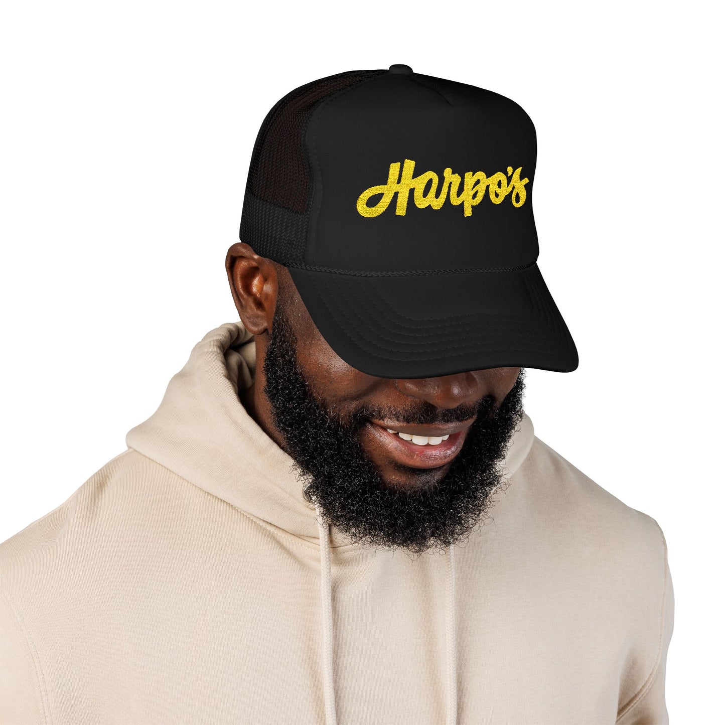 Harpos Embroidered Foam Trucker Hat