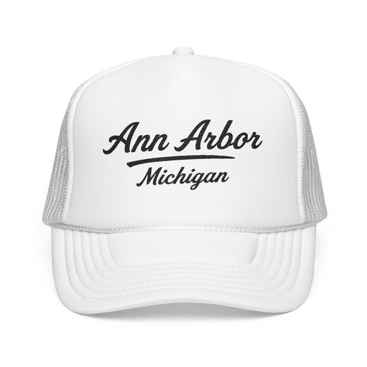 Ann Arbor, Michigan Embroidered Foam Trucker Hat